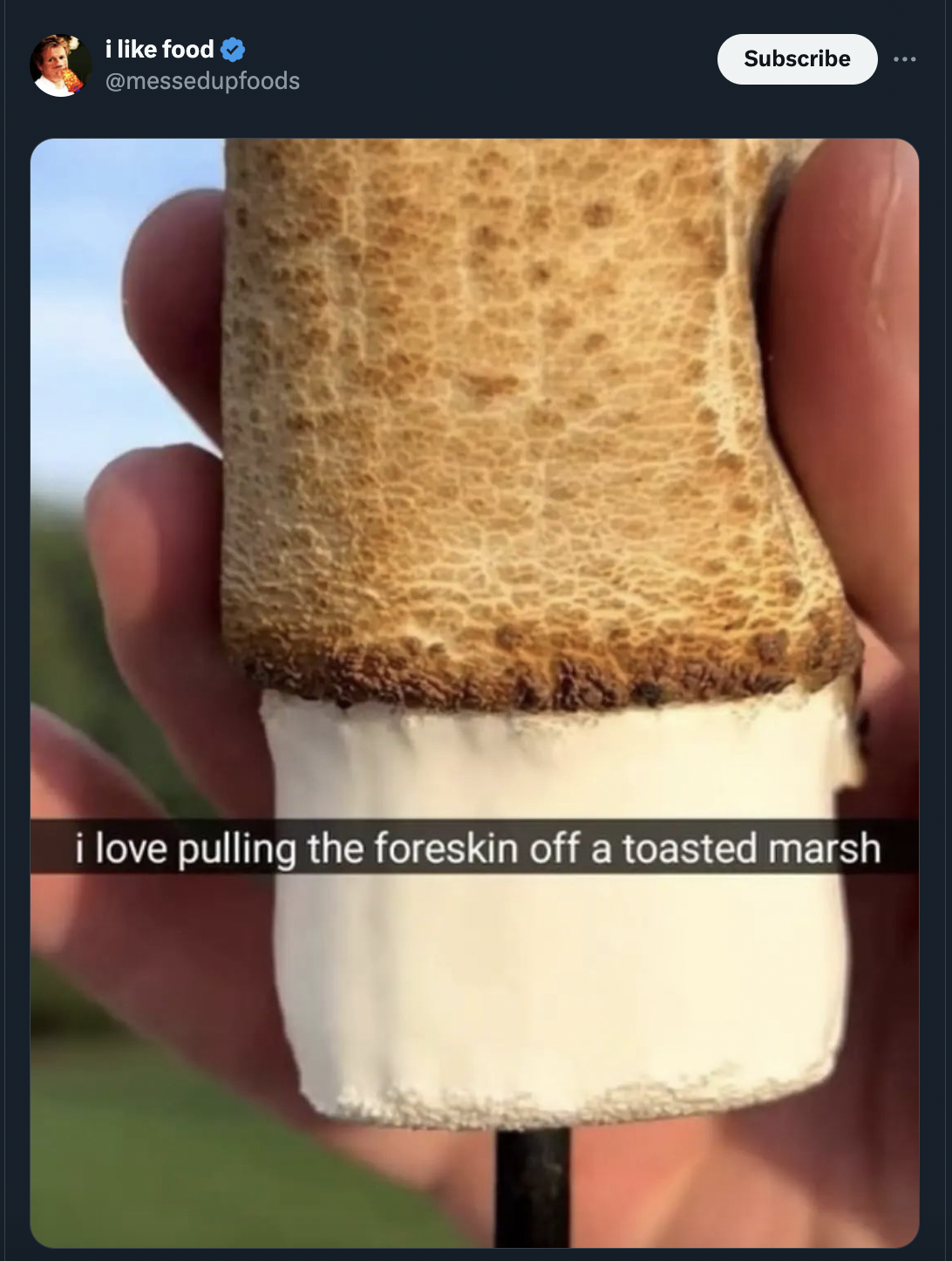 marshmallow foreskin - i food Subscribe i love pulling the foreskin off a toasted marsh